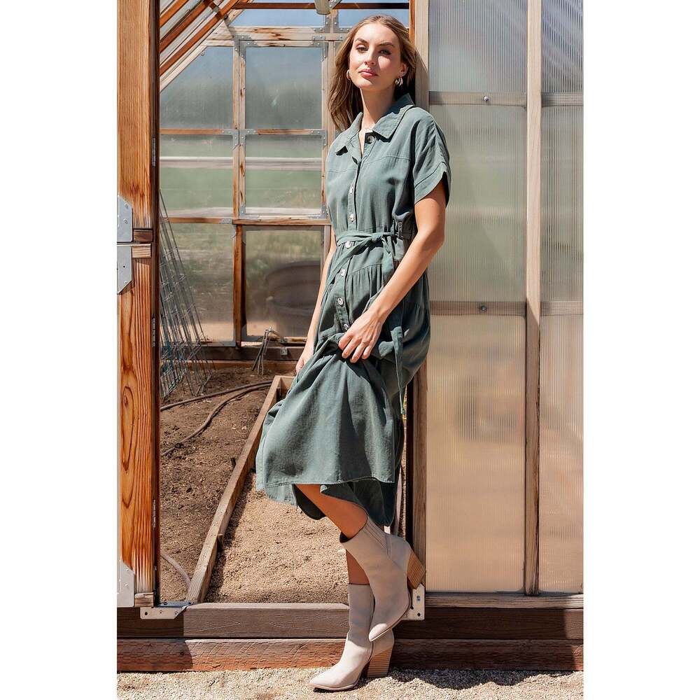 Baltic Born Logan Button Up Dress | Green Size MM